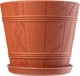 Doniczka drewnopodobna z podstawką Kadax Pula 38 cm Terakota (K1091) - obraz 2