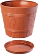 Doniczka drewnopodobna z podstawką Kadax Pula 38 cm Terakota (K1091) - obraz 4