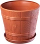 Doniczka drewnopodobna z podstawką Kadax Pula 42 cm Terakota (K1093) - obraz 5