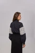 Женская хлопковая рубашка “Катерина” с контрастной прошвой, чёрная, XL — Зерно - изображение 3