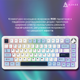 Клавіатура механічна бездротова Ajazz AK820 MAX PLUS Daydream Switch RGB Wireless/BT/USB White - зображення 11