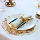 Сервировочные салфетки круглые Leeseph металлизированная сетка 33 см золотые 10 штук (690634) - изображение 4