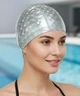 Шапочка для плавания текстильная с покрытием PU для взрослых SP-Sport PU-3BB серебряный - изображение 1