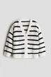 Кардиган H&M 1236362 білий чорні смужки 134-140см - зображення 1