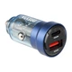 Зарядний пристрій для авто Brevia DualCharge ePower 45 W USB-C і USB-A синій прозорий (46545CABL) - зображення 1