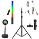 Набор блогера 5 в 1 лампа жезл RGB палка Light Stick Штатив 2м Селфи трипод Петличный микрофон Проекционный светильник - изображение 1