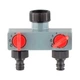 Распределитель для полива Aqualin 27211 Garden Connector 1" x 2 выхода 3/4" с кранами, переходник для систем капельного полива - изображение 1