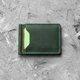 Затискач для грошей Simple Green, натуральна шкіра Crazy Horse, зелений, для купюр та карток - зображення 2