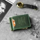 Кожаный зажим для денег Tryzub Green из натуральной кожи Crazy Horse, зеленый, с тиснением Герб Украины - изображение 9