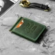 Кожаный зажим для денег Tryzub Green из натуральной кожи Crazy Horse, зеленый, с тиснением Герб Украины - изображение 15