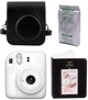 Набор Fujifilm INSTAX Mini 12 Clay White / Black фотокамера мгновенной печати / картридж 10 фото / чехол / альбом 64 фото черно-белый - изображение 1