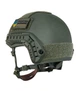 Шолом військовий балістичний тактична захисна каска куленепробивна FAST Helmet NIJ IIIA тактичні активні військові навушники Earmor M31 + тактичний ліхтар на шолом + сумка переноска олива - зображення 9