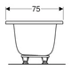 Ванна акрилова Geberit Tawa Slim Duo 170 х 75 см, з ніжками, центральний злив (554.123.01.1) - изображение 4