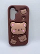 Детский резиновый чехол Bear для Samsung Galaxy A26 с подставкой держателем Коричневый - изображение 1