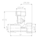Кран шаровой приборный Thermo Alliance Forte 1/2"Зх3/4"Зх1/2 В трехходовой, PN40 SF186W152015 - изображение 4