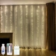 Светодиодная гирлянда штора "Роса мишура" 2x2м, 480 LED, от USB и сети, с пультом, 8 режимов, IP44, Теплый белый - изображение 1