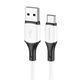Кабель BOROFONE BX79 silicone charging for Type-C 3A/1m білий - зображення 1