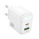 Мережевий зарядний пристрій BOROFONE BAS45A Potential PD30W+QC3.0 charger(EU) White - зображення 3