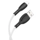 Кабель BOROFONE BX86 Advantage silicone charging for Lightning 2.4A/1m білий - изображение 1