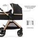 Універсальний візочок 3 в 1 Kinderkraft Esme Pro Pure Black, KSESME00BLK300N - зображення 4