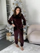Пижама женская 2XL теплая Коричневая COSY - изображение 1