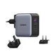 Зарядний пристрій Ugreen CD296 GaN 65W 2xUSB-C + USB-A PD3.0 QC4.0 PPS EU/US/UK Сірий (90409) - зображення 1