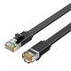 Патч-корд Vention CAT 7 RJ-45 10 Гбит/с 600 МГц плоский 15 м Черный (ICGBN) - изображение 1