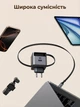Зарядний пристрій Ugreen Nexode Pro X614 GaN 45W висувний кабель USB-C 70 см + USB-C + USB-A Сірий (65822) - зображення 7