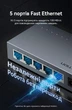 Сетевой коммутатор Vention 5 портов RJ45 100 Мбит/с Алюминиевый Серый (ITCH0-EU) - изображение 3
