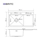 Кухонная мойка Britc HM HS7848L-B 78x48x21 см Серый - изображение 7
