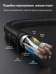 Патч-корд Ugreen NW150 CAT 7 F/FTP RJ-45 10 Гбит/с 600 МГц 0.5 м Нейлоновая оплетка Черный (80420) - изображение 5