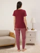 Пижама (футболка + штаны) женская хлопковая Trendyol THMSS25PT00382 M Bordeaux (8684737308299) - изображение 8