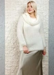 Светр фактурної в’язки з широкою горловиною білий Italy Moda M-XL 22-025 - изображение 4