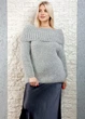 Светр фактурної в’язки з широкою горловиною сірий Italy Moda M-XL 22-028 - изображение 1