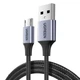 Кабель Ugreen US290 USB - Micro USB 2.4A 18W Nylon 3 м Серый (60403) - изображение 1