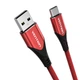 Кабель Vention USB 2.0 AM - Type-C 3A 1.5 м QC/FCP Нейлон Червоний (CODRG) - зображення 1