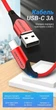 Кабель Vention USB 2.0 AM - Type-C 3A 1.5 м QC/FCP Нейлон Червоний (CODRG) - зображення 2