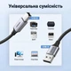 Кабель для принтера Ugreen US369 USB 2.0 Type-A - Type-B 5 м 480 Мбит/с нейлоновая оплетка Темно-серый (90560) - изображение 2