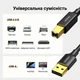 Кабель для принтера Ugreen US135 USB 2.0 Type-A - Type-B 480 Мбит/с ферритовый фильтр позолоченные контакты 3 м Черный (10351) - изображение 2