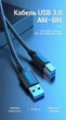 Кабель Vention USB 3.0 AM-BM 5 Гбіт/с 2A екранований 2 м Чорний (COOBH) - зображення 4