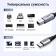 Кабель Ugreen US370 USB-C - USB-B 2.0 480 Мбит/с 1 м нейлоновая оплетка Серый (80805) - изображение 3