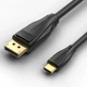 Кабель Vention USB-C — DisplayPort v1.4 2 м 8K 60Гц 4K 144Гц Чорний (CGYBH) - зображення 1