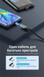 Магнитный кабель Vention 2-в-1 USB-A - Micro USB / USB-C 5A нейлоновая оплетка 0.5 м Серый (CQNHD) - изображение 6