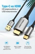 Кабель-переходник Vention USB-C - HDMI 4K 60Hz с USB питанием 1 м Черный (CGTBF) - изображение 2