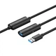 Активний подовжувач Vention USB 3.0 AM-AF 5 м 5 Гбіт/с з живленням USB-C Чорний (CBMBJ) - зображення 1