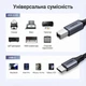 Кабель Ugreen US370 USB-C - USB-B 2.0 для принтера 480 Мбит/с 1 м Черный (45034) - изображение 2