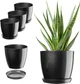 Doniczka na kwiaty z podstawką Kadax Agen 20 cm 3 szt. Grafitowa (K10593) - obraz 1