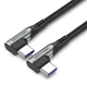 Кабель Vention USB-C to USB-C PD 100W 5A Угловой 90° 1 м Черный (TANHF) - изображение 1