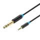 Аудіокабель Vention Jack 3.5 mm - Jack 6.5 mm TRS Hi-Fi 0.5 м Чорний (BABBD) - зображення 1