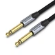 Аудиокабель Vention Jack 6.35 мм - Jack 6.35 мм TS Mono 0.5 м хлопковая оплетка Серый (BASHD) - изображение 1